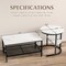 Set of 2 Nesting Coffee Table with Extra Storage Shelf for Living Room
